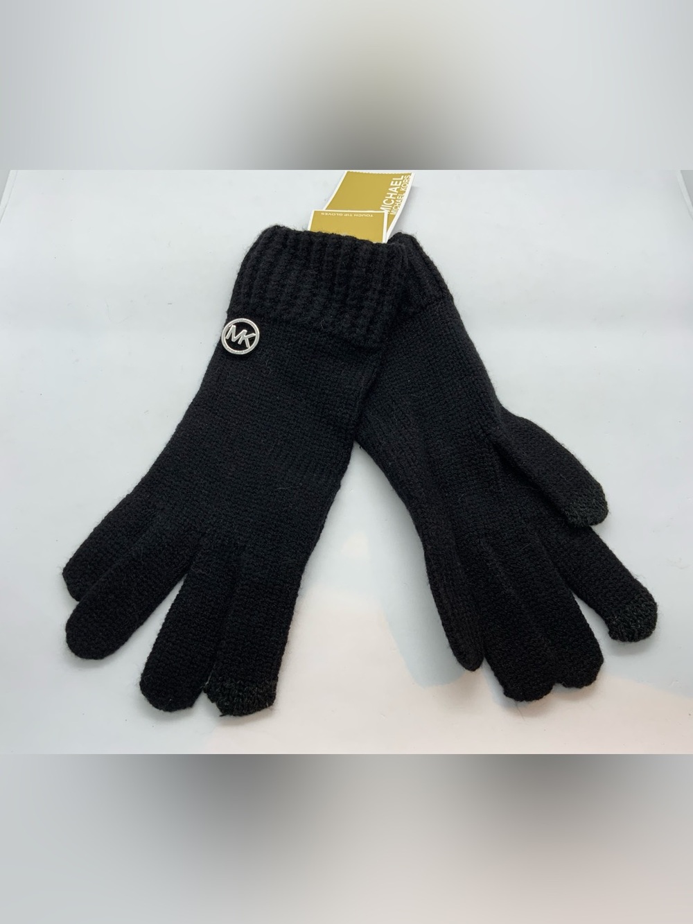 Michael Kors Black Knit Logo Winter Gloves